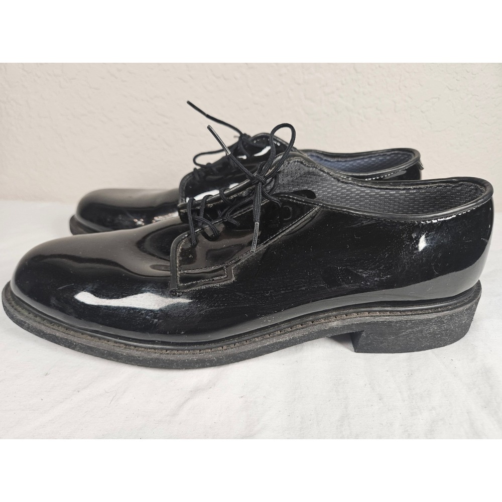 Bates Mens High Gloss Oxford Dress Shoes Black Patent Derby 10 D 00941C